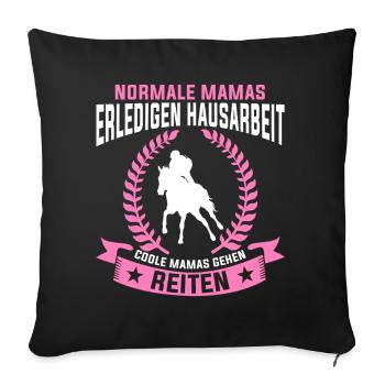 Reiterin Mama Reitlehrerin Reitverein Pferdesport - Sofakissenbezug 45 x 45 cm - Schwarz - Vorne