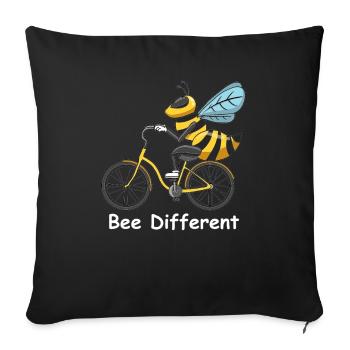 Abeille vélo différent abeille abeille cycliste - Housse de coussin décorative 45 x 45 cm - noir - Devant