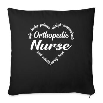 Infirmière orthopédique - Housse de coussin décorative 45 x 45 cm - noir - Devant