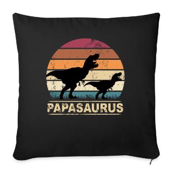 Papasaurus dinosaur kids dinos gift - Sofa pillowcase 17,3'' x 17,3'' (45 x 45 cm) - black - Front