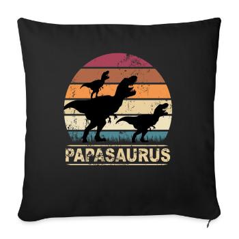 Papasaurus dinosaur kids dinos gift - Sofa pillowcase 17,3'' x 17,3'' (45 x 45 cm) - black - Front