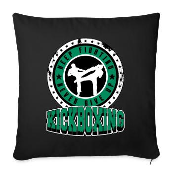 Kickboxing Kick Boxing Vintage Gift Idea - Sofa pillowcase 17,3'' x 17,3'' (45 x 45 cm) - black - Front