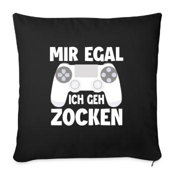 Zocken - Sofakissenbezug 45 x 45 cm - Schwarz - Vorne