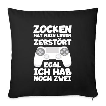 Zocken - Sofakissenbezug 45 x 45 cm - Schwarz - Vorne