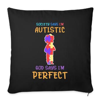 Autisme Enfants Conscients Asperger Enfant Autiste - Housse de coussin décorative 45 x 45 cm - noir - Devant