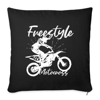 Freestyle Motocross Racing Dirt Bike - Sofa pillowcase 17,3'' x 17,3'' (45 x 45 cm) - black - Front