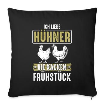 I love chickens the cocky breakfast - Sofa pillowcase 17,3'' x 17,3'' (45 x 45 cm) - black - Front
