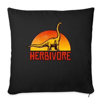 Pflanzenfresser Dinosaurier Veganer Geschenk - Sofakissenbezug 45 x 45 cm - Schwarz - Vorne