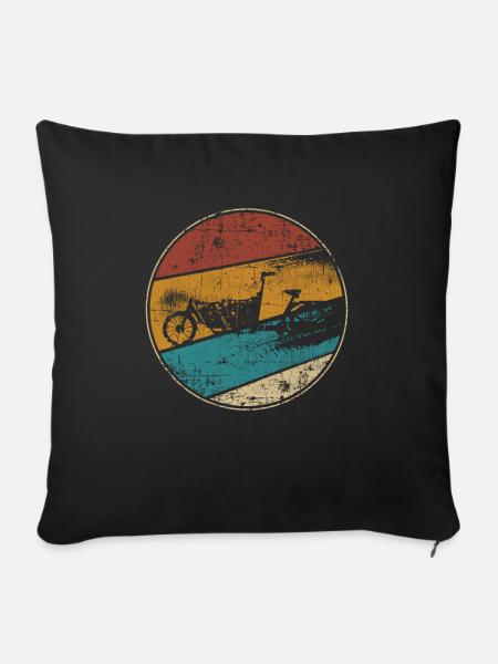 Lastenrad vintage - Sofakissenbezug 45 x 45 cm - Schwarz