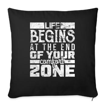 Life Begins at The End of Your Comfort Zone Apnoe - Housse de coussin décorative 45 x 45 cm - noir - Devant