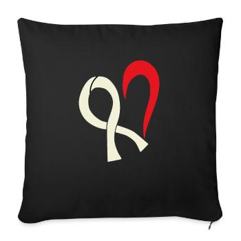 Lung Cancer White Loop Heart Lung Cancer - Sofa pillowcase 17,3'' x 17,3'' (45 x 45 cm) - black - Front