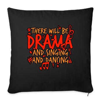 Comédie musicale: drame, chant et danse - Housse de coussin décorative 45 x 45 cm - noir - Devant