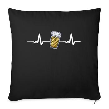 Ebbelwoi Battement de Coeur Äppler Cidre Francfort - Housse de coussin décorative 45 x 45 cm - noir - Devant