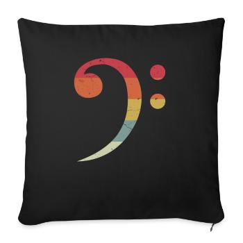 Bass Bass Bass Guitare Bassist Bassist Bande - Housse de coussin décorative 45 x 45 cm - noir - Devant