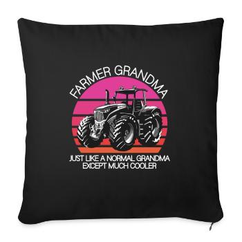 Farmer Grandma - Sofakissenbezug 45 x 45 cm - Schwarz - Vorne