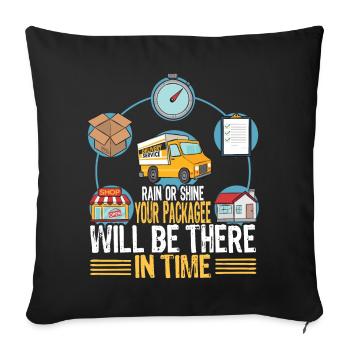 Package delivery package parcel messenger parcel messenger courier - Sofa pillowcase 17,3'' x 17,3'' (45 x 45 cm) - black - Front
