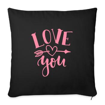 Ich liebe Dich - Sofakissenbezug 45 x 45 cm - Schwarz - Vorne