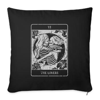 The lovers Female Couple Occult Gift Idea - Sofa pillowcase 17,3'' x 17,3'' (45 x 45 cm) - black - Front