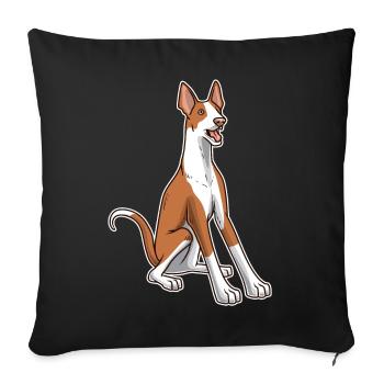 Podenco chien idée cadeau - Housse de coussin décorative 45 x 45 cm - noir - Devant