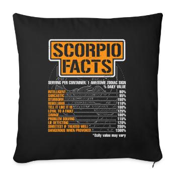 Zodiac Scorpio - Sofa pillowcase 17,3'' x 17,3'' (45 x 45 cm) - black - Front