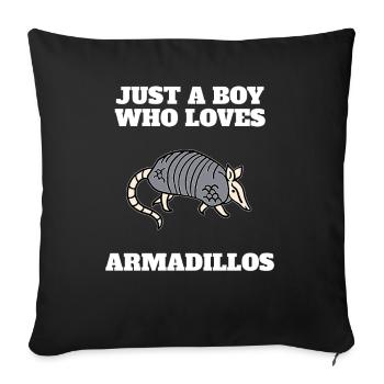 Juste un garçon qui aime les armadillons - Housse de coussin décorative 45 x 45 cm - noir - Devant