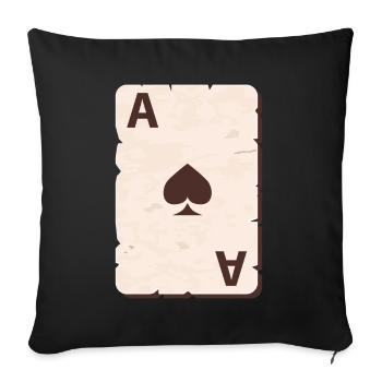 Poker Poker Poker Cadeau De Pik As - Housse de coussin décorative 45 x 45 cm - noir - Devant