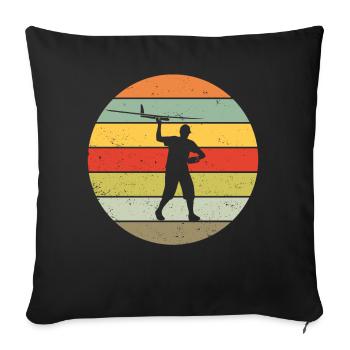 Model Flight Model Maker Airplane Retro Gift - Sofa pillowcase 17,3'' x 17,3'' (45 x 45 cm) - black - Front