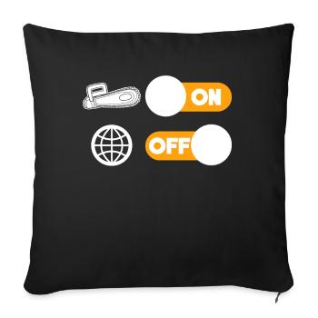 Tronçonneuse bûcheron sort blague - Housse de coussin décorative 45 x 45 cm - noir - Devant