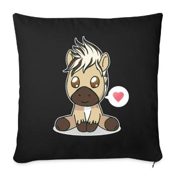 Fjord Horse Sweet Gift - Sofa pillowcase 17,3'' x 17,3'' (45 x 45 cm) - black - Front