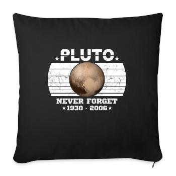 Never Forget Pluto Shirt Vintage Planet Pluto - Housse de coussin décorative 45 x 45 cm - noir - Devant
