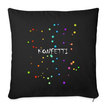 Konfetti Fasching Fasnet Narren Umzug Kostüme - Sofakissenbezug 45 x 45 cm - Schwarz - Vorne