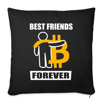 BFF Bitcoin Friends Bitcoin Best Friends Forever - Housse de coussin décorative 45 x 45 cm - noir - Devant