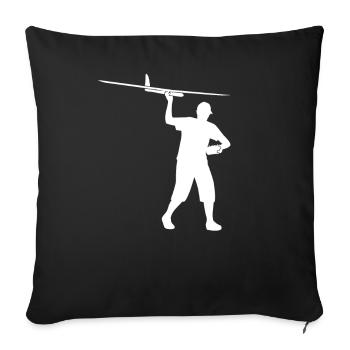 Model Flight Model Builder Airplane Sailor Gift - Sofa pillowcase 17,3'' x 17,3'' (45 x 45 cm) - black - Front