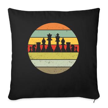 Chess Chess Pieces Chess Player Retro Gift - Sofa pillowcase 17,3'' x 17,3'' (45 x 45 cm) - black - Front