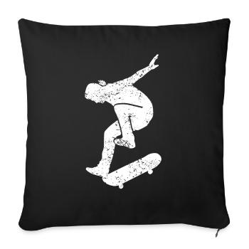 Skateboarder Skate Skate Retro Vintage Cadeau - Housse de coussin décorative 45 x 45 cm - noir - Devant