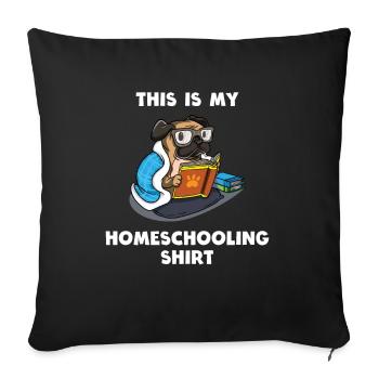 Home Lessons Home Schooling Dog - Sofa pillowcase 17,3'' x 17,3'' (45 x 45 cm) - black - Front