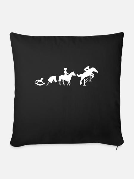 Evolution Springreiter Reiten - Sofakissenbezug 45 x 45 cm - Schwarz
