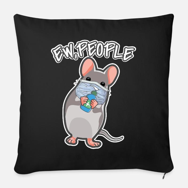 EW People Maus Lustiger Mäuse Spruch Rennmaus - Sofakissenbezug 45 x 45 cm - Schwarz