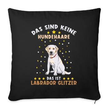 Labrador Glitzer - Sofakissenbezug 45 x 45 cm - Schwarz - Vorne