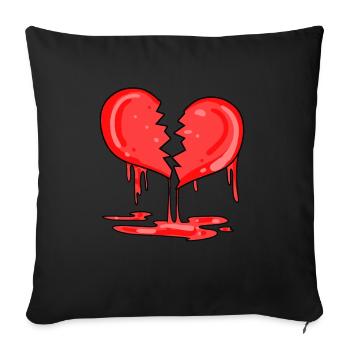 Cœur brisé - Housse de coussin décorative 45 x 45 cm - noir - Devant