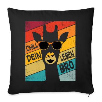 Chiller Giraffe Chill Your Life Giraffes Love - Sofa pillowcase 17,3'' x 17,3'' (45 x 45 cm) - black - Front