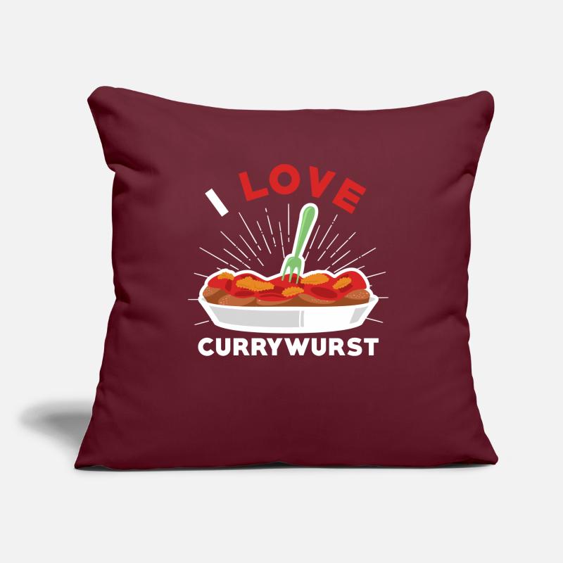 Currywurst Ich liebe Currywurst Sofakissenbezug 45 x 45 cm