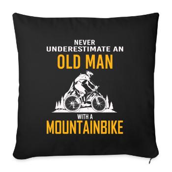 never underestimate, funny saying - Sofa pillowcase 17,3'' x 17,3'' (45 x 45 cm) - black - Front