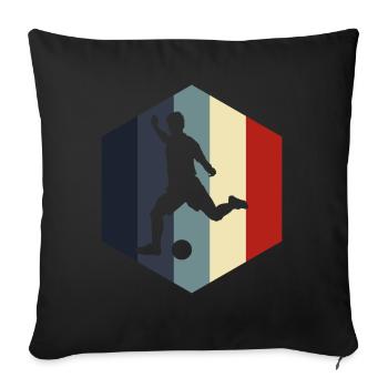 Football football football club Footballer gift - Sofa pillowcase 17,3'' x 17,3'' (45 x 45 cm) - black - Front