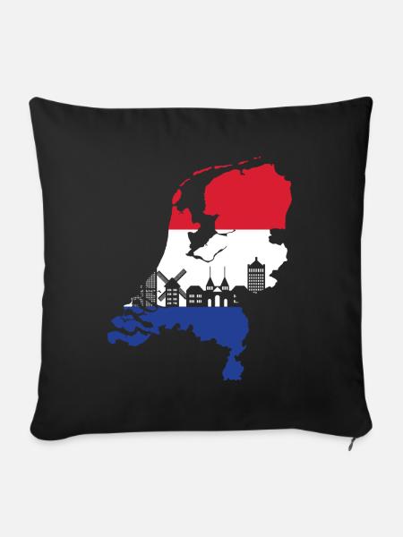 Holland Flagge - Sofakissenbezug 45 x 45 cm - Schwarz