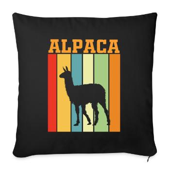 Alpapaka Jeu de couleurs rétro - Housse de coussin décorative 45 x 45 cm - noir - Devant