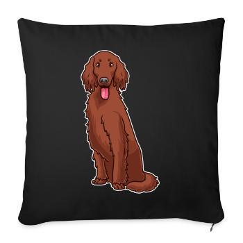 Irish Red Setter Dog Gift - Sofa pillowcase 17,3'' x 17,3'' (45 x 45 cm) - black - Front