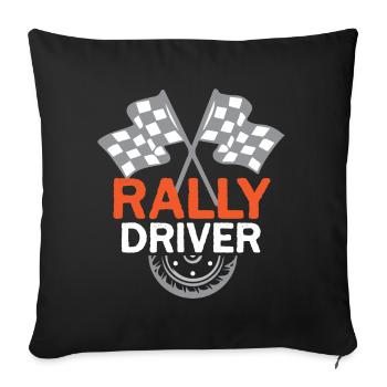 Rally Racing Race Motorsport - Housse de coussin décorative 45 x 45 cm - noir - Devant
