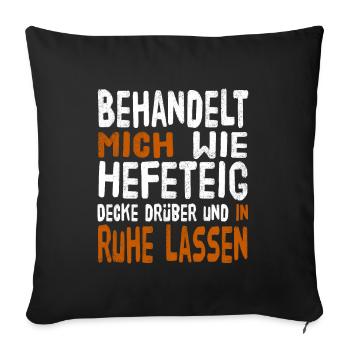 Hefeteig - Sofakissenbezug 45 x 45 cm - Schwarz - Vorne