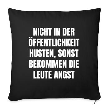 lustiger Corona Spruch - Sofakissenbezug 45 x 45 cm - Schwarz - Vorne